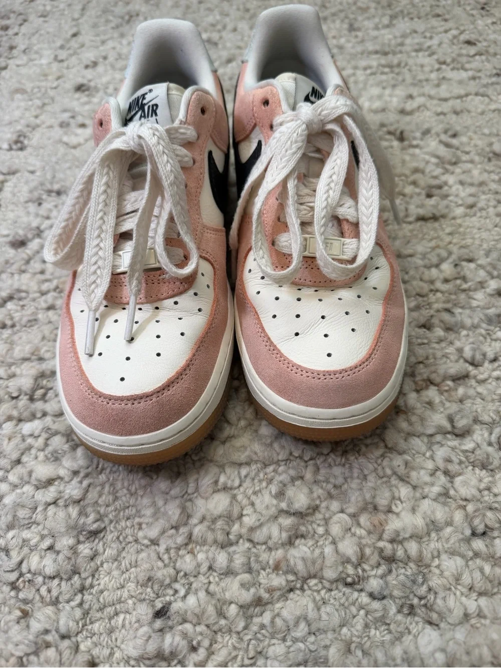 Nike AF1 Sneakers in Pink Suede, White & Black